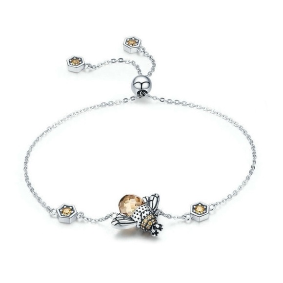 “Amber Abdomen Queen Bee” Faceted Tomenta Bumblebee Honeybee Honeycomb Bracelet - Picture 4 of 13